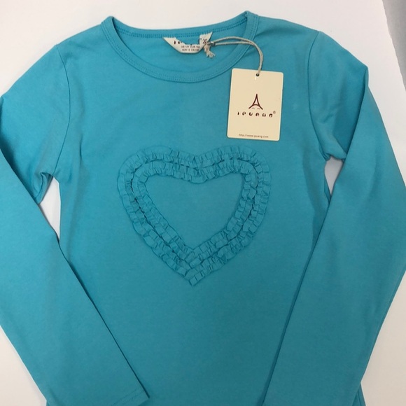 Ipuang girls heart long sleeve tee shirt - Picture 1 of 4